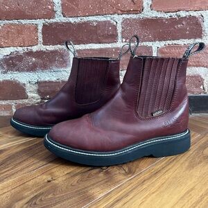 Establo Women's Brown Leather Ankle Boots